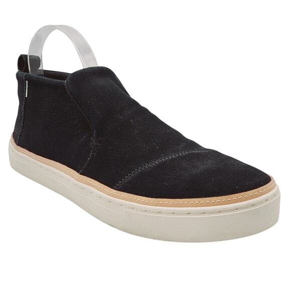 Toms Paxton Black Suede Leather Slip-On Sneaker Bootie Women's Size 9.5 - Picture 1 of 12